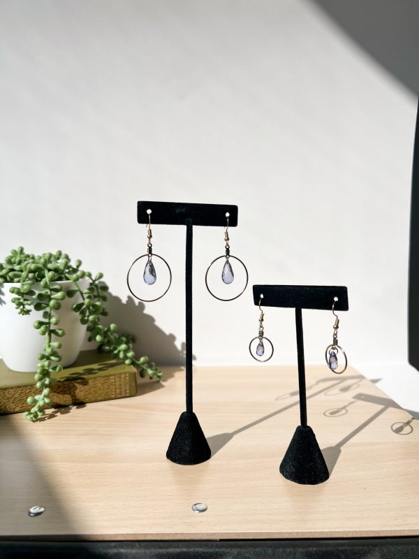 daphne crystal drop hoop earring - small